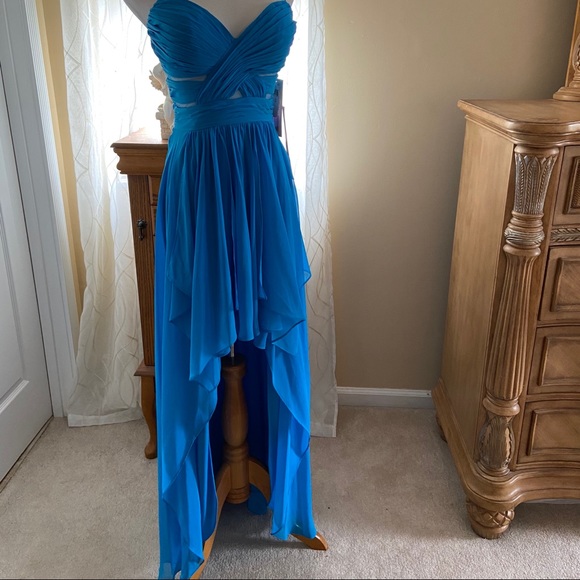 Blue Pleated Gown - Picture 2 of 7